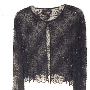 Black beaded shear jacket size L